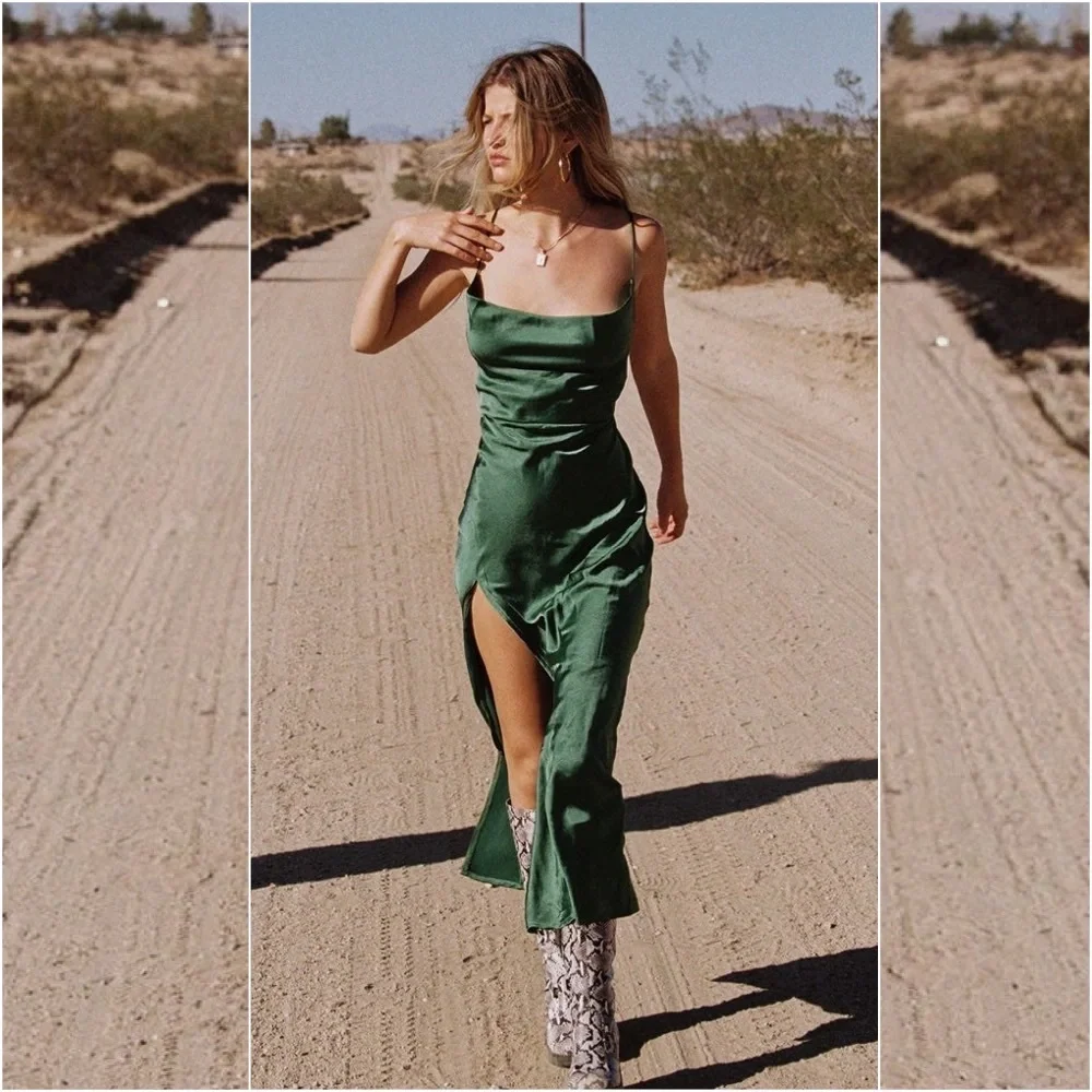 Green Walk the Line Maxi Dress - Picture 1 of 14